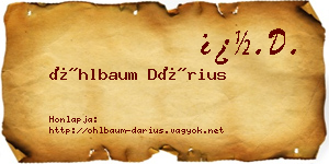 Öhlbaum Dárius névjegykártya